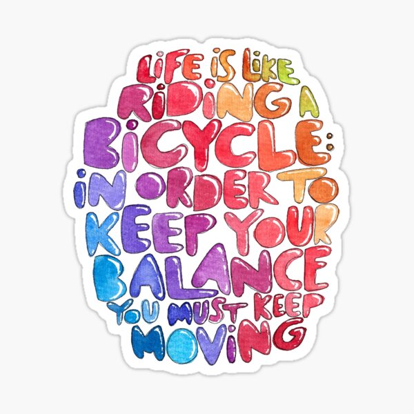 Item preview, Balance on a Bicycle - Watercolor Inspirational Typography designed and sold by melimelum.