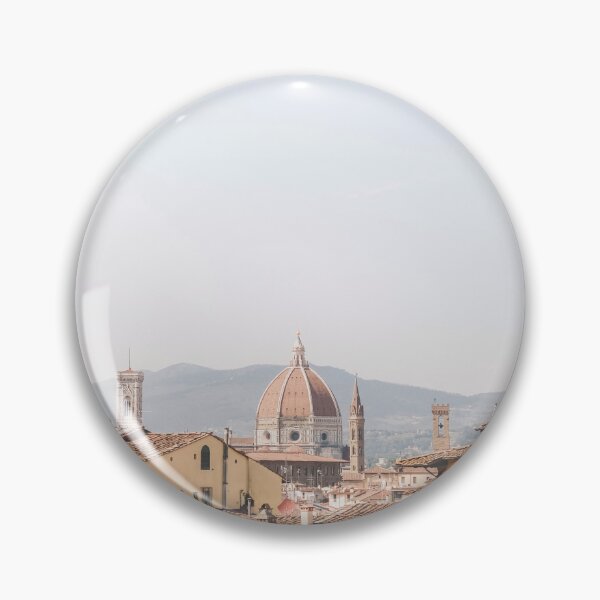 Item preview, Florence, Italy I Skyline view of italian rooftops and Duomo Santa Maria del Fiore cathedral church with summer pastel aesthetics in sunny orange tones for living la dolce vita under the sun blue sky designed and sold by Julie Travel Photography.