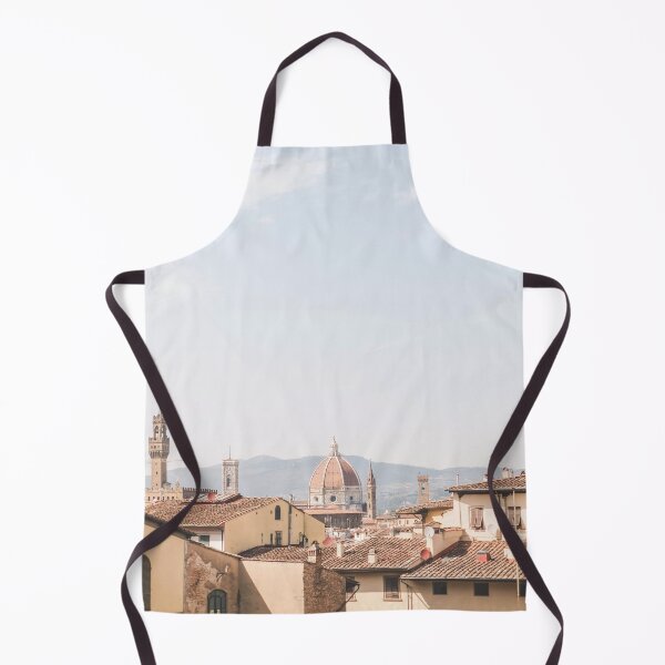 Item preview, Florence, Italy I Skyline view of italian rooftops and Duomo Santa Maria del Fiore cathedral church with summer pastel aesthetics in sunny orange tones for living la dolce vita under the sun blue sky designed and sold by Julie Travel Photography.