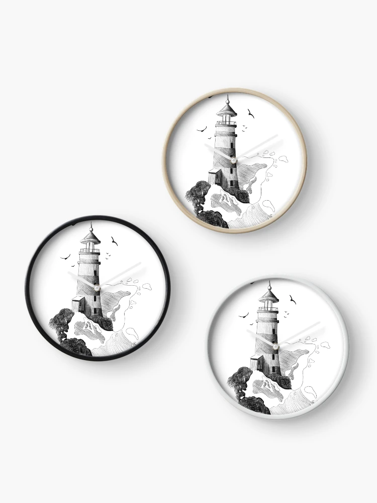 Thumbnail 3 of 4, Clock, Lighthouse designed and sold by RonsenCreations.