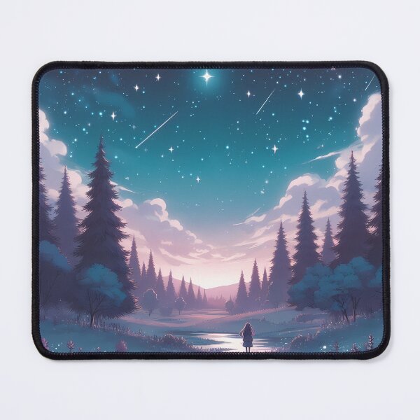 Item preview, A girl in the forest appreciating the night sky designed and sold by carolinaom.