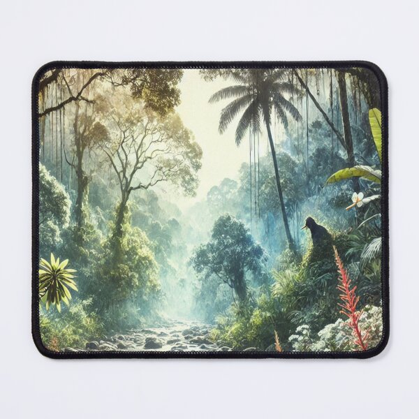 Item preview, Serene Tropical River in a Misty Jungle designed and sold by mtptreonds.