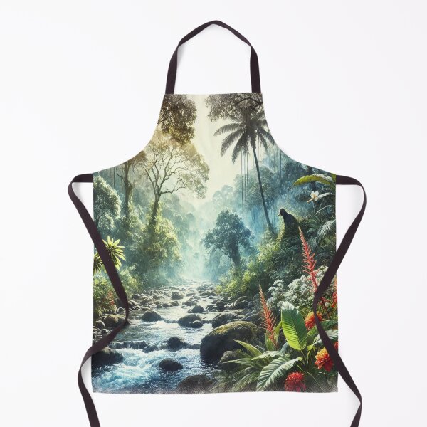 Item preview, Serene Tropical River in a Misty Jungle designed and sold by mtptreonds.