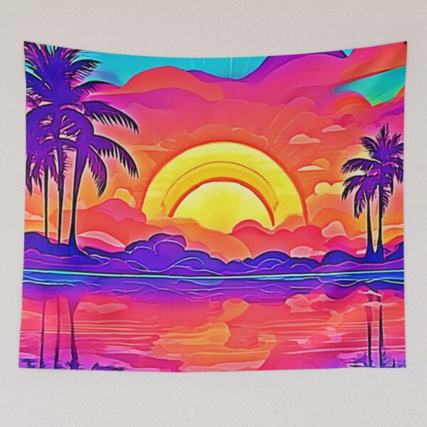 Item preview, Sunset Palms Art designed and sold by Health And Fitness Posts e-Store.