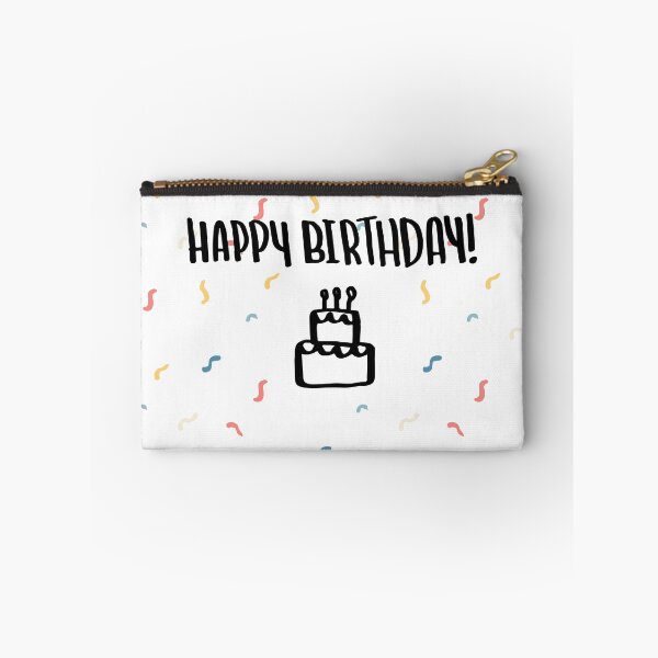 Item preview, cute simple happy birthday handwritten card with confetti and cake designed and sold by victoriabr-.