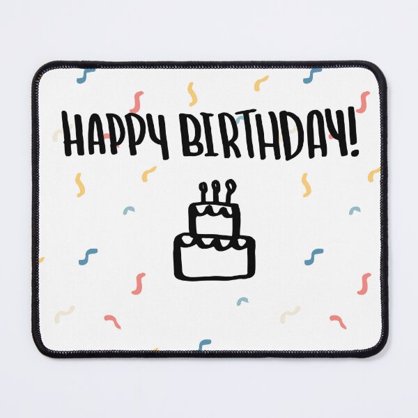 Item preview, cute simple happy birthday handwritten card with confetti and cake designed and sold by victoriabr-.