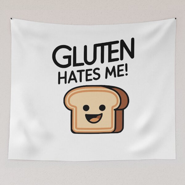 Item preview, Gluten Hates Me! Funny Bread Loaf designed and sold by PMCreative.