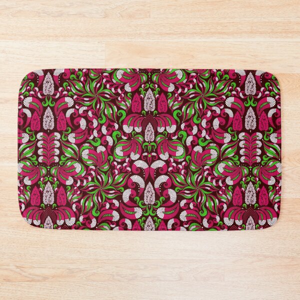 Item preview, Damascus, red-green elements on a dark burgundy background designed and sold by Alex  Blud.