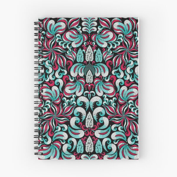 Item preview, Damascus, red-turquoise elements on a black background designed and sold by Alex  Blud.