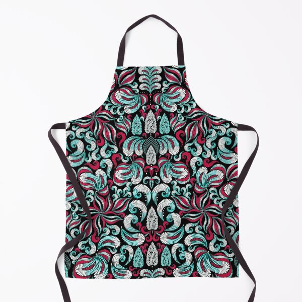 Item preview, Damascus, red-turquoise elements on a black background designed and sold by Alex  Blud.