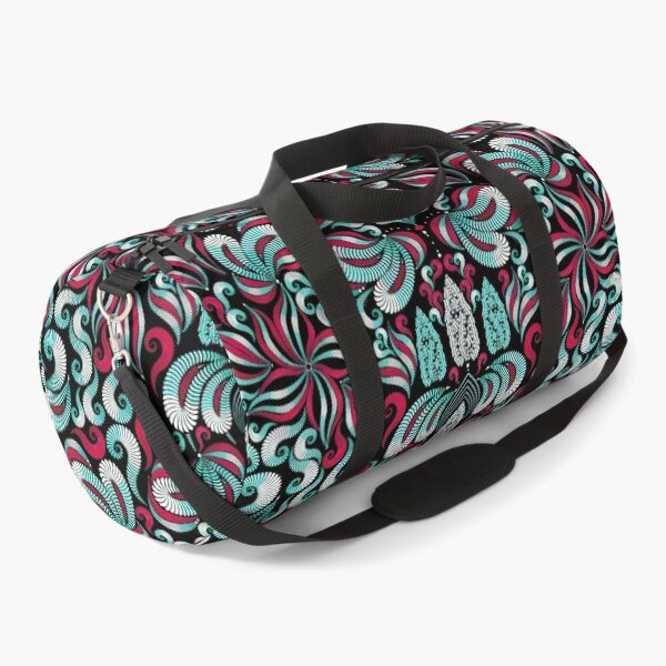 Item preview, Damascus, red-turquoise elements on a black background designed and sold by Alex  Blud.