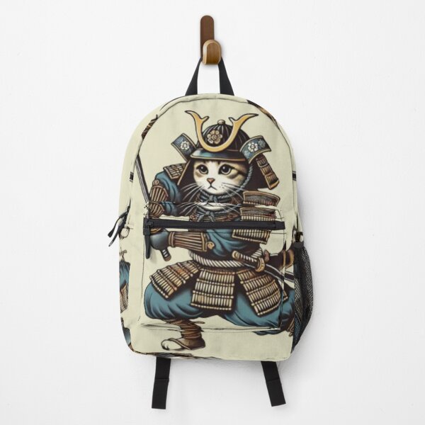 Item preview, Samurai Cat in Blue Warrior Fighter Protector designed and sold by JediKittenWars.