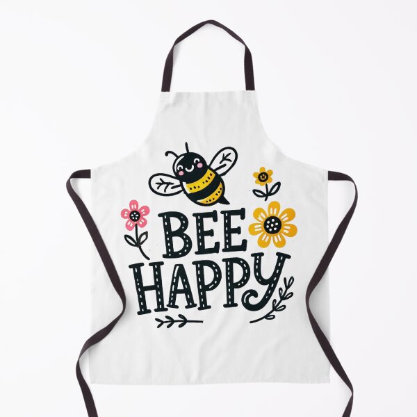 Item preview, Cute Bee Happy Motivational Quote with Flowers designed and sold by WhiteDoveArt.