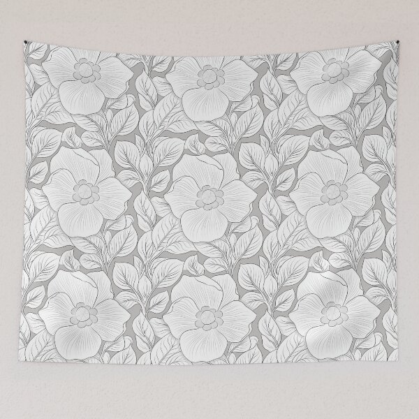 Item preview, Floral Boho aesthetic plants pattern Scandinavian folk art cottage core  designed and sold by TankandDPS.