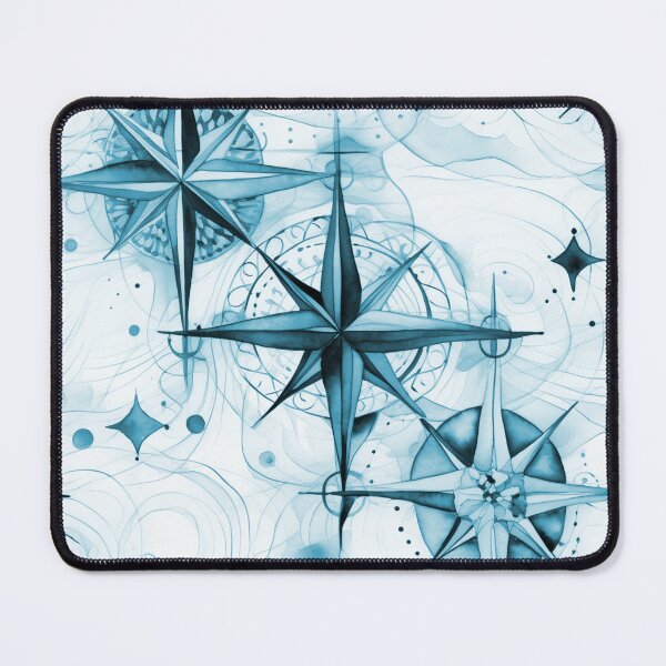 Item preview, Seamless Blue Compass Watercolor Pattern designed and sold by MadeInR.