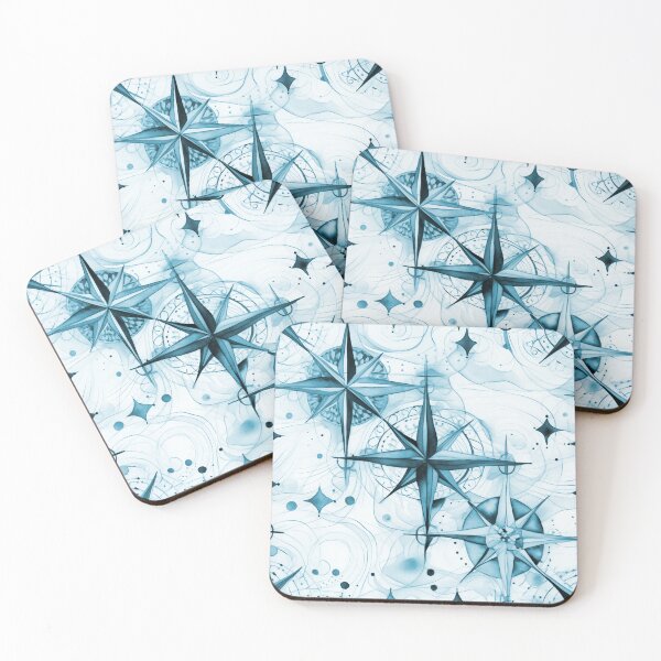Item preview, Seamless Blue Compass Watercolor Pattern designed and sold by MadeInR.