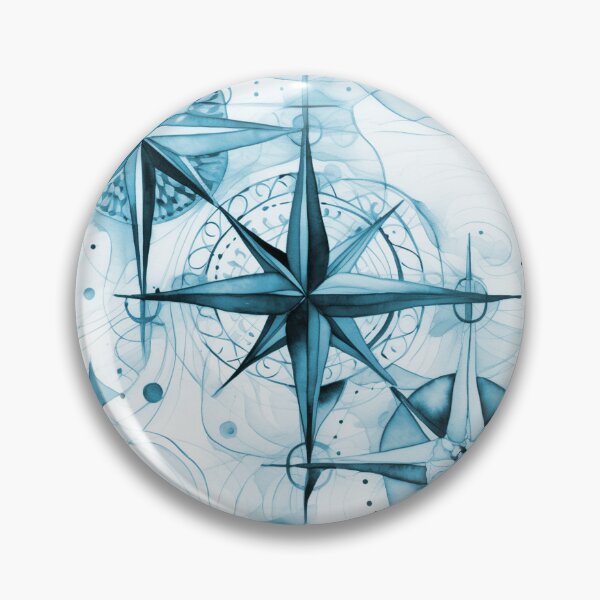 Item preview, Seamless Blue Compass Watercolor Pattern designed and sold by MadeInR.