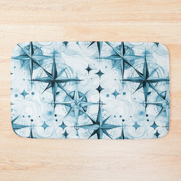 Item preview, Seamless Blue Compass Watercolor Pattern designed and sold by MadeInR.