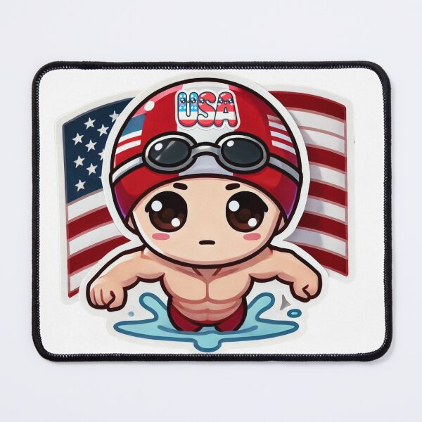 Item preview, Swimming Star USA Kawaii designed and sold by BlankCanvasHaHa.