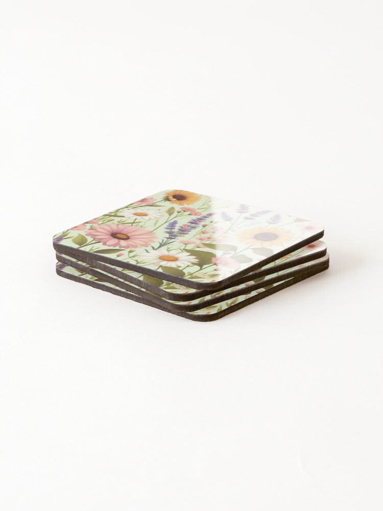 Thumbnail 4 of 5, Coasters (Set of 4), Wildflowers Spring Pattern designed and sold by FineArtsPro.