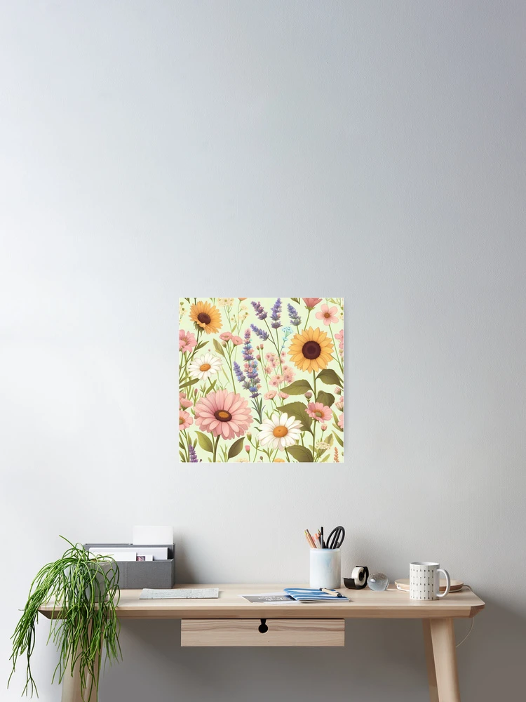 Thumbnail 2 of 3, Poster, Wildflowers Spring Pattern designed and sold by Myra365Art.