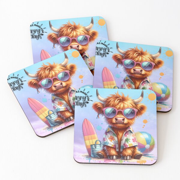 Item preview, Cute Highland Cow on the beach designed and sold by EarthArtAvencha.