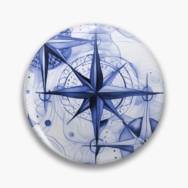 Item preview, Seamless Blue-Violet Compass Watercolor Pattern designed and sold by MadeInR.