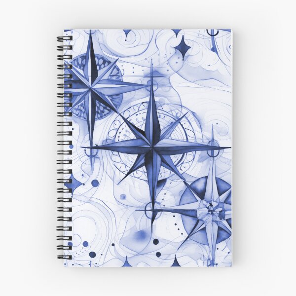 Item preview, Seamless Blue-Violet Compass Watercolor Pattern designed and sold by MadeInR.