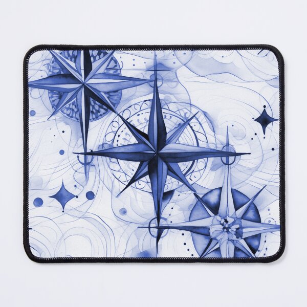Item preview, Seamless Blue-Violet Compass Watercolor Pattern designed and sold by MadeInR.