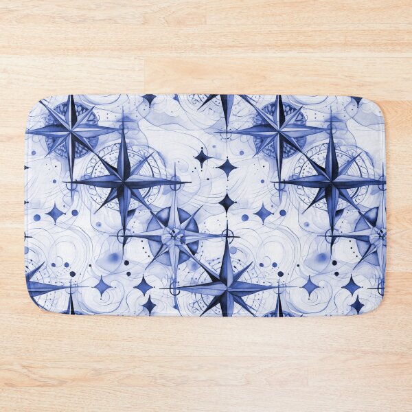 Item preview, Seamless Blue-Violet Compass Watercolor Pattern designed and sold by MadeInR.