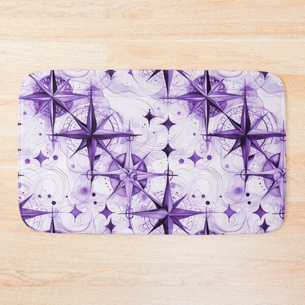 Item preview, Seamless Purple Compass Watercolor Pattern designed and sold by MadeInR.