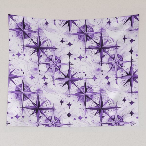 Item preview, Seamless Purple Compass Watercolor Pattern designed and sold by MadeInR.