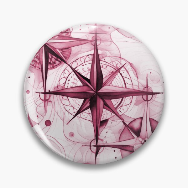 Item preview, Seamless Red-Violet Compass Watercolor Pattern designed and sold by MadeInR.