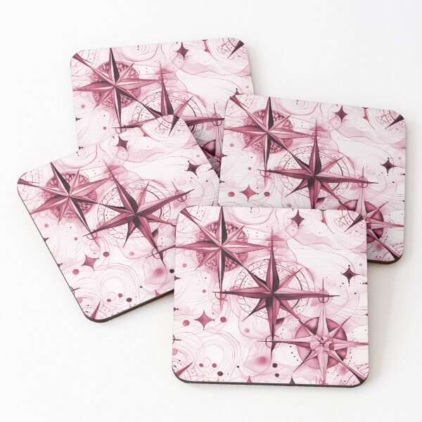 Item preview, Seamless Red-Violet Compass Watercolor Pattern designed and sold by MadeInR.