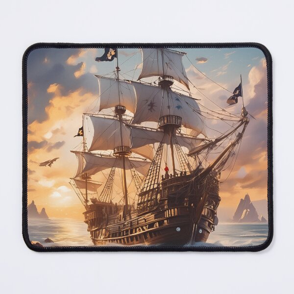 Item preview, Pirate Ship In Ocean designed and sold by BeachBreezyVA.