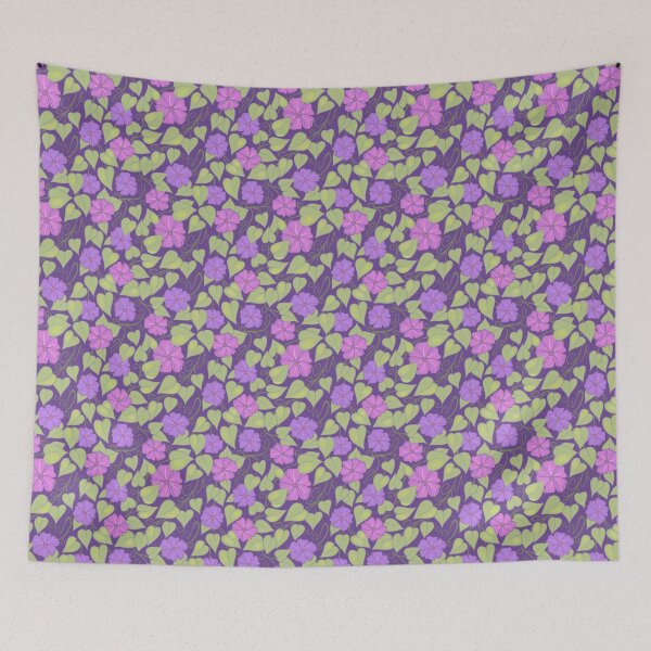 Item preview, Purple flowers on a purple background  designed and sold by MarySchwindt.