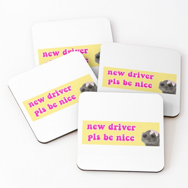 Item preview, New driver pls be nice car magnet and sticker (sad hamster) designed and sold by artsnackz.