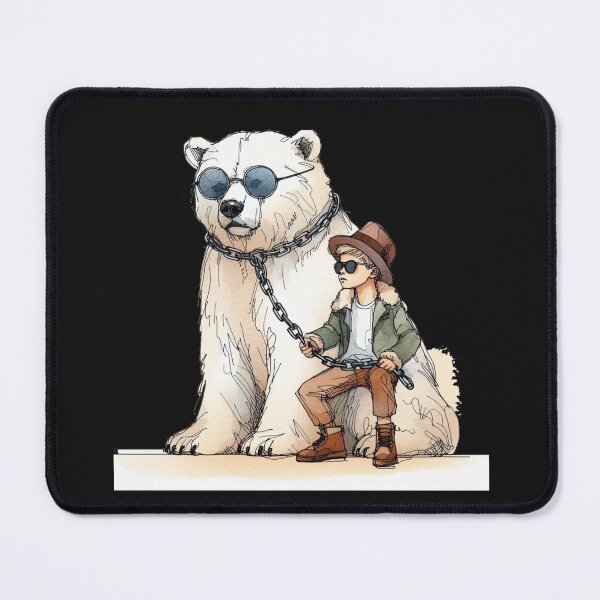 Item preview, Boy with Polar Bear Chain Sketch Art ,  designed and sold by PaintMeWorld.