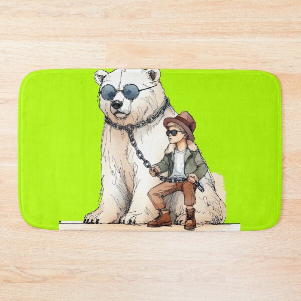 Item preview, Boy with Polar Bear Chain Sketch Art ,  designed and sold by PaintMeWorld.