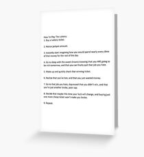How To Play The Lottery: Greeting Card