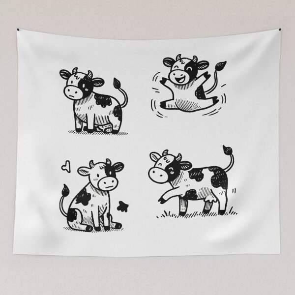 Item preview, Cute Cow Doodles Collection designed and sold by eliseweiss.