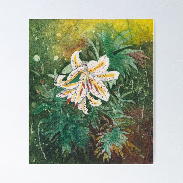 Item preview, Lily Watercolor Batik designed and sold by The Elderberry Blossom.