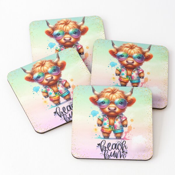 Item preview, Cute Highland Cow Beach Bum designed and sold by EarthArtAvencha.