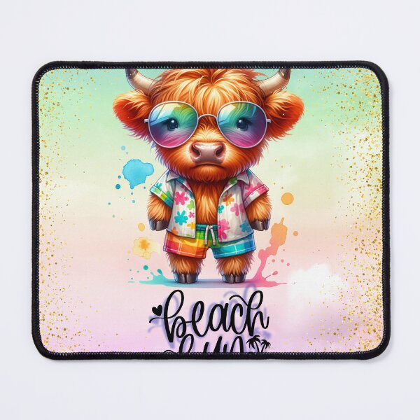 Item preview, Cute Highland Cow Beach Bum designed and sold by EarthArtAvencha.