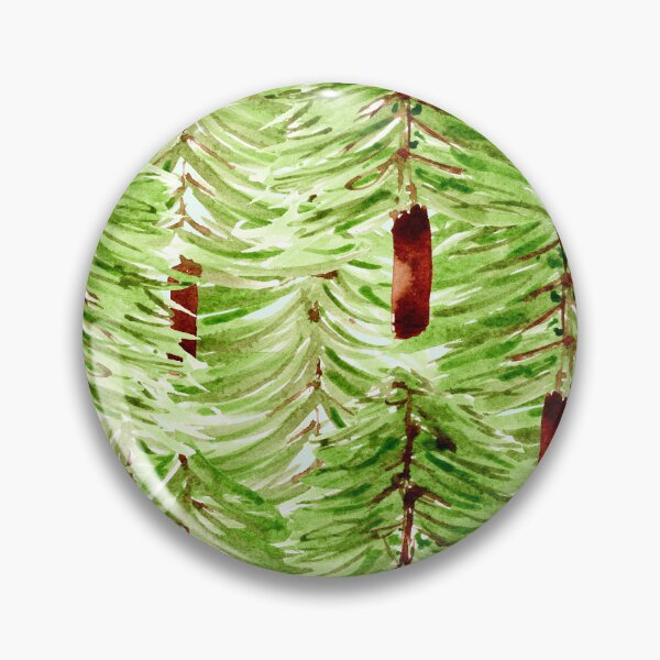 Item preview, Winter Forest all over watercolor pine needle trees designed and sold by JasmineGDesigns.
