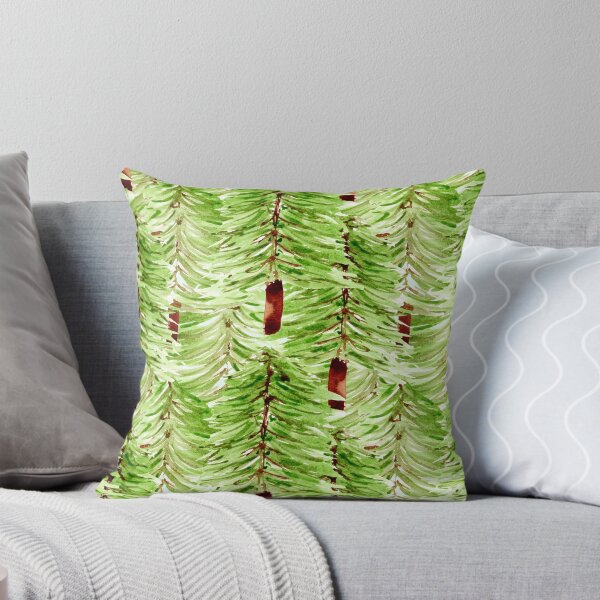 Item preview, Winter Forest all over watercolor pine needle trees designed and sold by JasmineGDesigns.