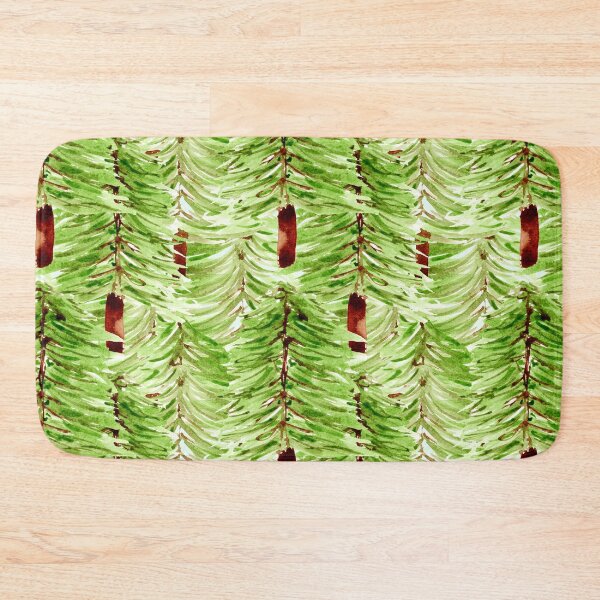 Item preview, Winter Forest all over watercolor pine needle trees designed and sold by JasmineGDesigns.