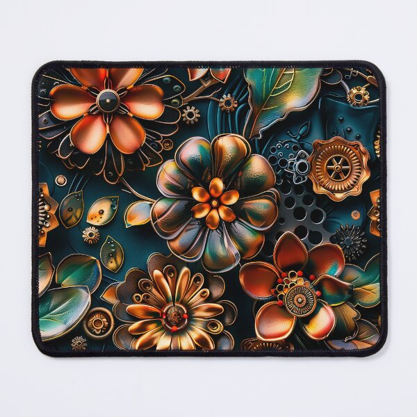 Item preview, "Steampunk Blossom: 3D Colorful Pattern with Mechanical Gears and Realistic Design" designed and sold by JohanSD.