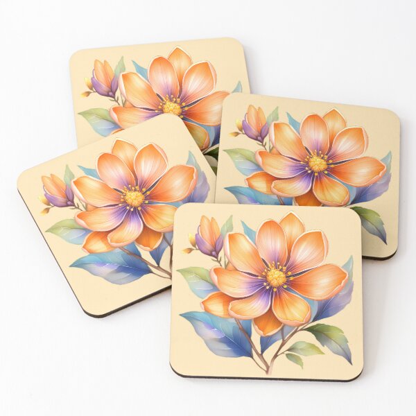 Item preview, Peach Flower Watercolor designed and sold by BeachBreezyVA.