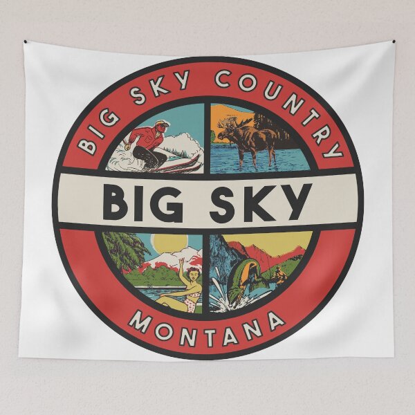 Item preview, Big Sky Montana Vintage Style Decal designed and sold by Decal Mania.